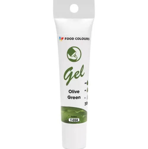 Food Colours Barwniki W Żelu | Barwniki żelowe w tubce Olive Green – Oliwkowy 30 g,