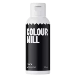 Colour Mill Barwniki Do Czekolady | Barwnik olejowy do mas tłustych czarny Black 100 ml
