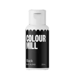 Colour Mill Barwniki Do Czekolady | Barwnik olejowy do mas tłustych czarny Black 20 ml