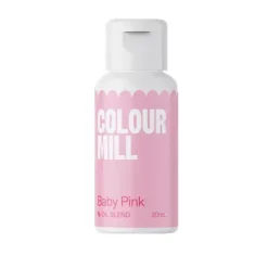 Colour Mill Barwniki Do Czekolady | Barwnik olejowy do mas tłustych różowy Baby Pink 20 ml