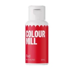 Colour Mill Barwniki Do Czekolady | Barwnik olejowy do mas tłustych czerwony Red 20 ml