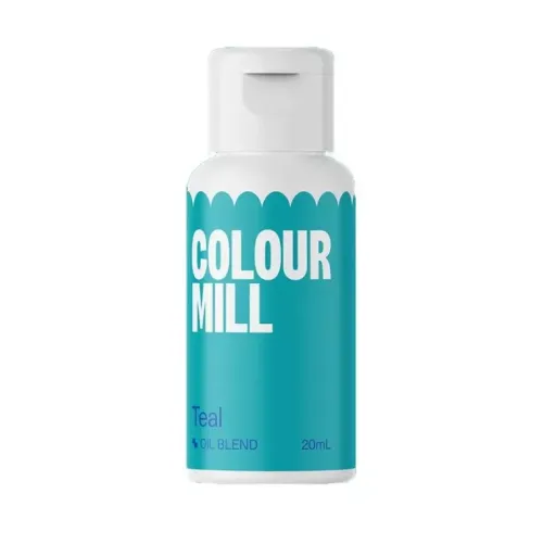Colour Mill Barwniki Do Czekolady | Barwnik olejowy do mas tłustych turkusowy Teal 20 ml