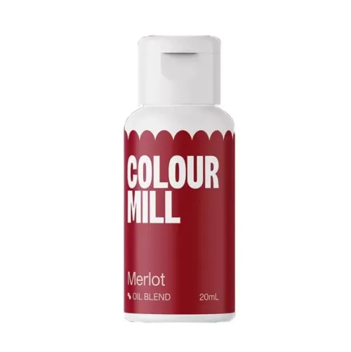 Colour Mill Barwniki Do Czekolady | Barwnik olejowy do mas tłustych bordowy Merlot 20 ml