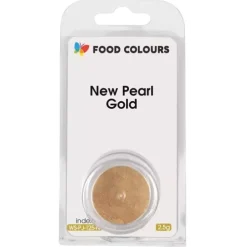 Food Colours Barwniki W Proszku | Barwnik pudrowy pyłkowy do pudrowania New Pearl Gold 2,5g