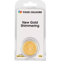 Food Colours Barwniki W Proszku | Barwnik pudrowy pyłkowy do pudrowania New Gold Shimmering 2,5g