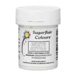 SugarFlair Wybielacze | Barwnik spożywczy biały White Extra - wybielacz (42 g) –