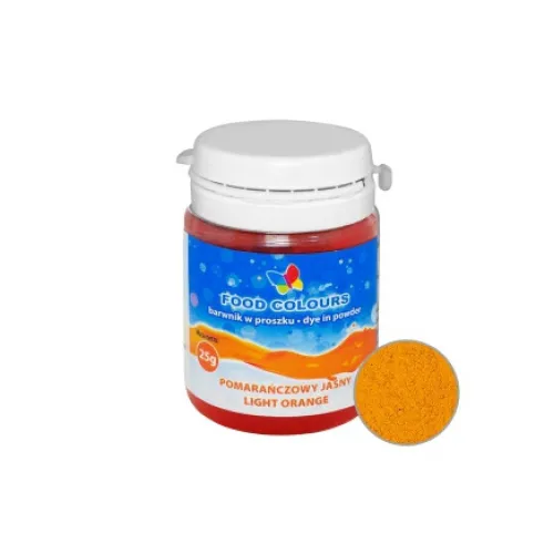 Food Colours Barwniki W Proszku | Barwnik w Proszku, Wodnorozpuszczalny, Pomarańczowy Jasny, 25 g,