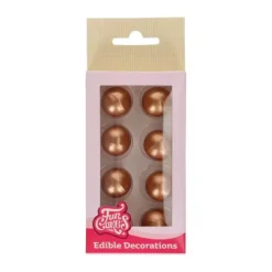 FunCakes Dekoracje Z Czekolady | Czekoladowe kule brązowe złoto 8 szt.