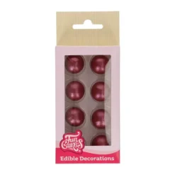 FunCakes Dekoracje Z Czekolady | Czekoladowe kule czerwona 8 szt.