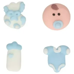 FunCakes Dekoracje Cukrowe | Dekoracje cukrowe chłopczyk "Baby Boy" 8 szt.