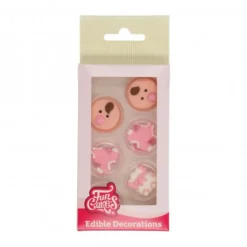 FunCakes Dekoracje Cukrowe | Dekoracje cukrowe dziewczynka "Baby Girl" 8 szt.