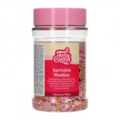 FunCakes Posypki Cukrowe | Dekoracje cukrowe Glamour Pink 180 g