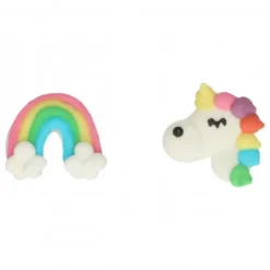 FunCakes Dekoracje Cukrowe | Dekoracje cukrowe jednorożce i tęcza "Unicorn & Rainbow" 12 szt.