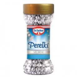 Dr. Oetker Posypki Cukrowe | Dekoracje cukrowe Perełki srebrne 42 g -