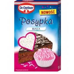 Dr. Oetker Posypki Cukrowe | Dekoracje cukrowe Posypka biała 80 g -