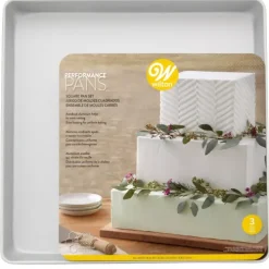 Wilton Formy Prostokątne|Zestawy Form | Forma kwadratowa do pieczenia Performance 3 szt -