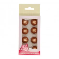 FunCakes Dekoracje Z Czekolady | Kule czekoladowe złote 8 szt. -