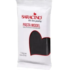 Saracino Masy Cukrowe | Masa cukrowa do modelowania, czarna, 1 kg -