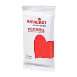 Saracino Masy Cukrowe | Masa cukrowa do modelowania, czerwona, 1 kg -