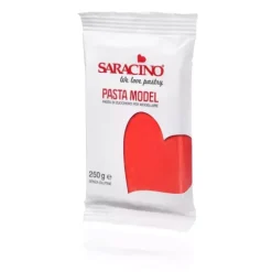 Saracino Masy Cukrowe | Masa cukrowa do modelowania, czerwona, 250 g -