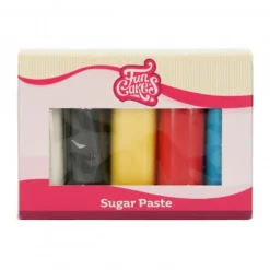 FunCakes Masy Cukrowe | Masa cukrowa zestaw kolory podstawowe "Primary Colours" 5 x 100 g -