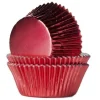 House of Marie Papilotki | Papilotki do muffinek błyszczące czerwone (24 szt) -