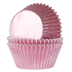 House of Marie Papilotki | Papilotki do muffinek błyszczące jasnoróżowe (24 szt) -