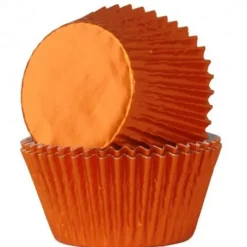 House of Marie Papilotki | Papilotki do muffinek błyszczące pomarańczowe (24 szt) -