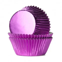 House of Marie Papilotki | Papilotki do muffinek błyszczące różowe (24 szt) -