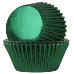 House of Marie Papilotki | Papilotki do muffinek błyszczące zielone (24 szt) -