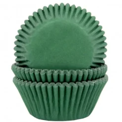 House of Marie Papilotki | Papilotki do muffinek ciemnozielone (50 szt) -