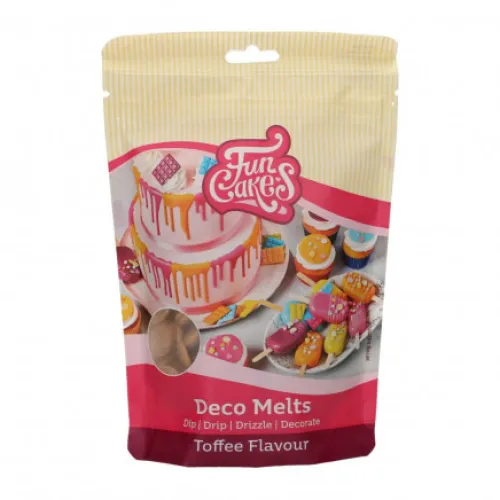 FunCakes Polewy, Dripy I Lukry | Pastylki Deco Melts smak toffi "Toffee flavour" 250 g -