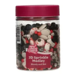FunCakes Posypki Cukrowe | Posypka cukrowa 3D Bloody and Bat Halloween 70 g