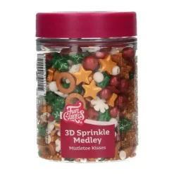 FunCakes Posypki Cukrowe | Posypka cukrowa do dekoracji, Boże Narodzenie 3D 70 g -
