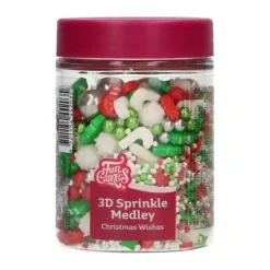 FunCakes Posypki Cukrowe | Posypka cukrowa do dekoracji, Boże Narodzenie 3D 70 g -
