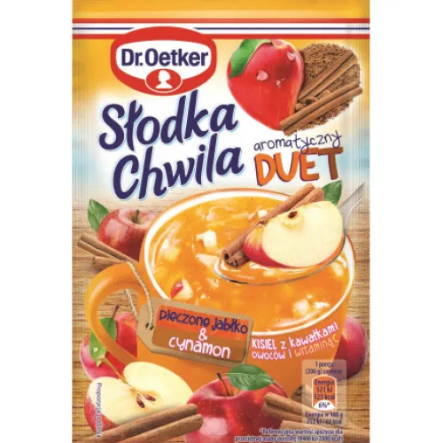 Dr. Oetker Desery Jednoporcjowe | Słodka Chwila Aromatyczny Duet Kisiel smak pieczone jabłko i cynamon