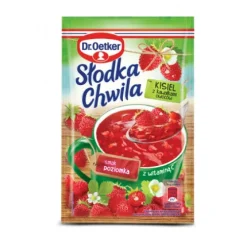 Dr. Oetker Desery Jednoporcjowe | Słodka Chwila Kisiel z kawałkami owoców smak poziomkowy