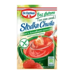 Dr. Oetker Desery Jednoporcjowe | Słodka Chwila Kisiel z kawałkami owoców smak truskawkowy [bez glutenu]