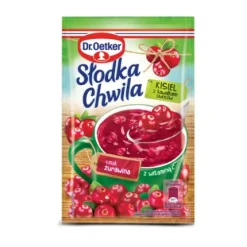 Dr. Oetker Desery Jednoporcjowe | Słodka Chwila Kisiel z kawałkami owoców smak żurawinowy