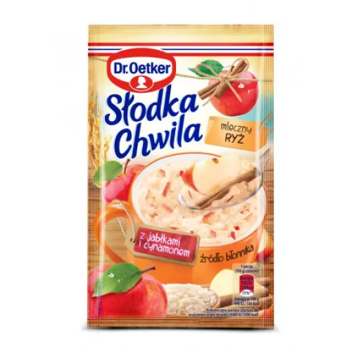 Dr. Oetker Desery Jednoporcjowe | Słodka Chwila Mleczny Ryż z jabłkami i cynamonem