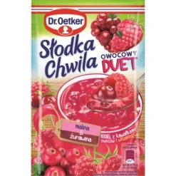 Dr. Oetker Desery Jednoporcjowe | Słodka Chwila Owocowy Duet Kisiel smak malina i żurawina