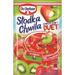 Dr. Oetker Desery Jednoporcjowe | Słodka Chwila Owocowy Duet Kisiel smak truskawka i kiwi