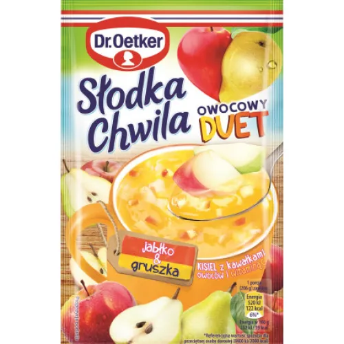Dr. Oetker Desery Jednoporcjowe | Słodka Chwila Owocowy Duet Kisiel smak jabłko i gruszka