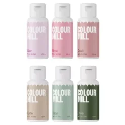 Colour Mill Barwniki Do Czekolady | Zestaw barwników olejowych do mas tłustych Botanicals 6 szt.