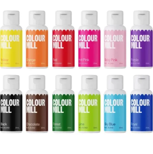 Colour Mill Barwniki Do Czekolady | Zestaw barwników olejowych do mas tłustych Kickstarter 12 szt.